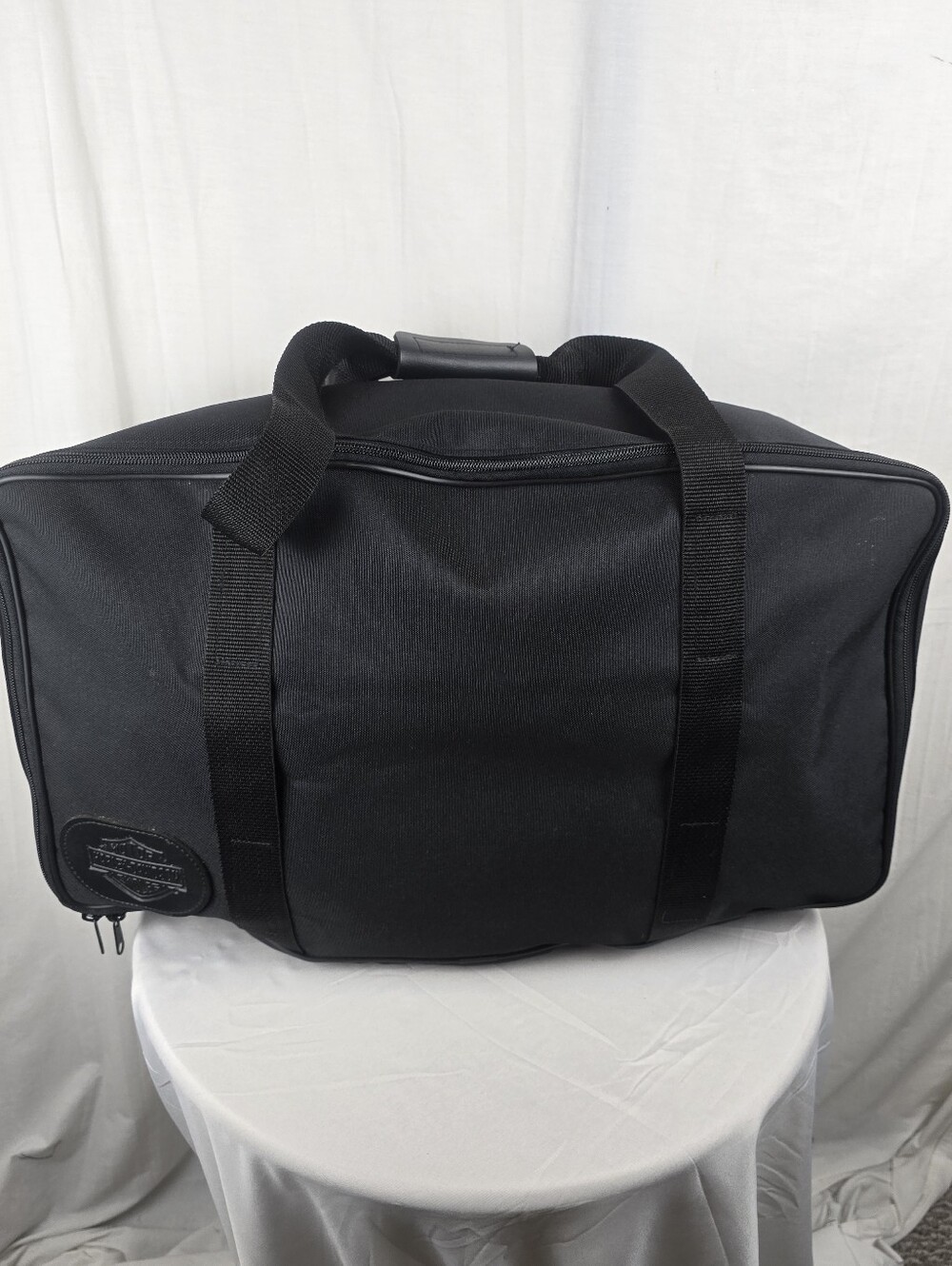 NWT Harley-Davidson Black Canvas Duffle Bag W/Bar & Sheild Logo Patch